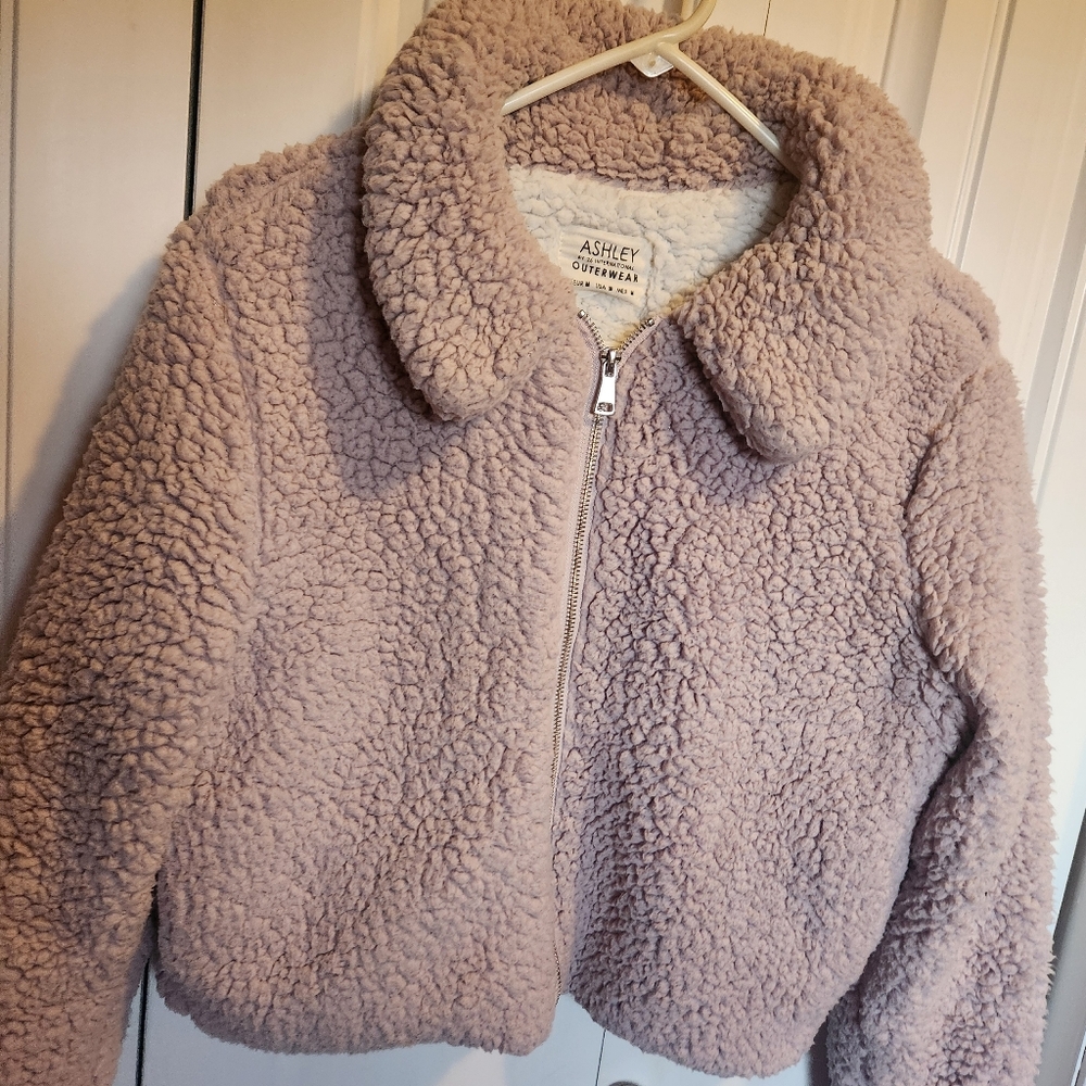 Ashley By 26 International Teddy Jacket in Light Pink- Size Medium - Picture 2 of 8
